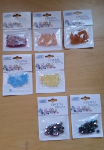 Swarovski crystals in several colors.